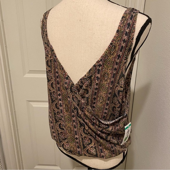 We the Free Women's Your Twisted Crop Tank Multicolor Brown Black Top New medium - Picture 5 of 14